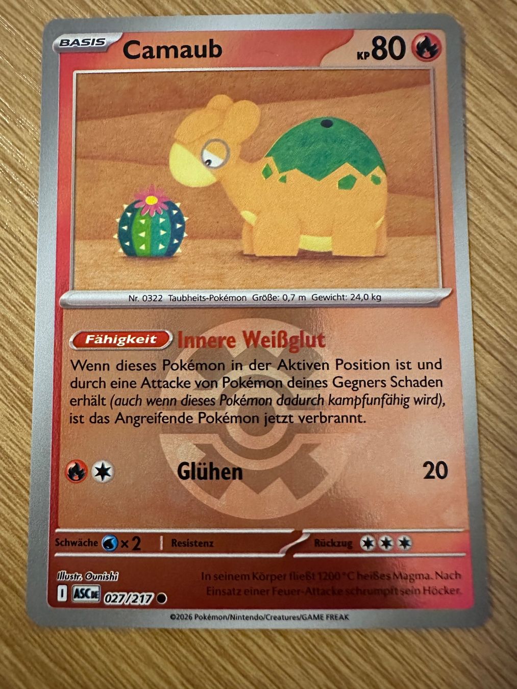Pokémon Carte collezionabili: Camaub #027/217 NM Deutsch Reverse-Holo – Nuovo (secondo la descrizione) da Winterthur venduto da sah_gn89