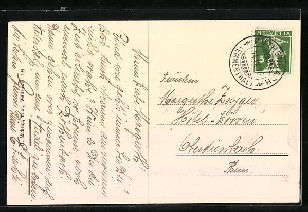Cartoline postali: Röthenbach, Ansicht des Ortes im Emment – Usato da Berlin venduto da bartko-reher 1