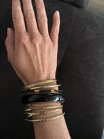 Goldfarbene Armbänder-Set: 7 Stk. elegant, goldfarben
