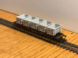 e1767: Güterwagen mit offenen Containern (Spur N)