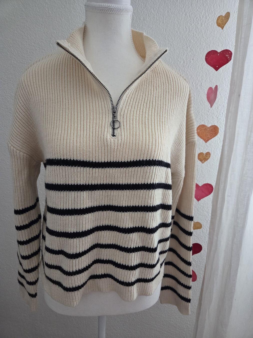 Pullover & Sweatshirts: Damen Pullover gestreift Grösse S mit Reissverschluss – Neu (gemäss Beschreibung) aus Hittnau von SirKahn