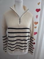 Damen Pullover gestreift Grösse S mit Reissverschluss