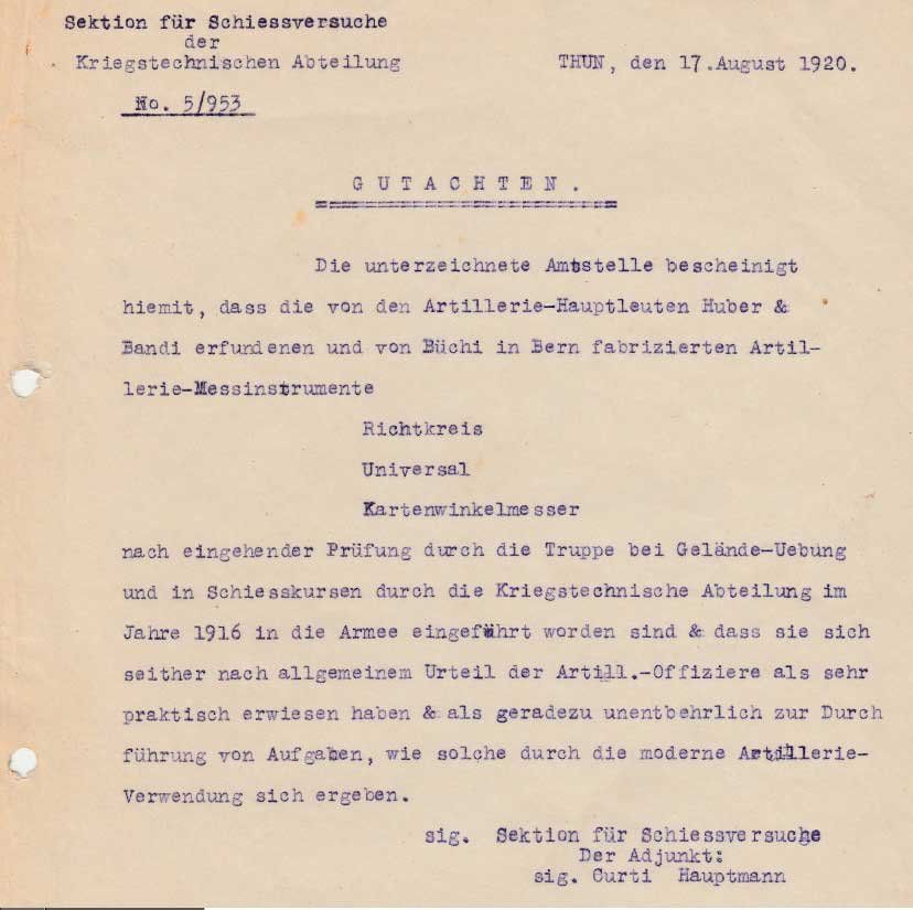 Schweizer Armee Altri elettrodomestici e apparecchi d’epoca: Artillerie-Sitometer der Fa. Büchi - Bern - 1915 – Usato da Egnach venduto da ASTROFRITZ 5
