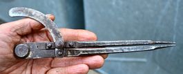 antiker Bogenzirkel m Feststellschraube punziert RH L 22cm