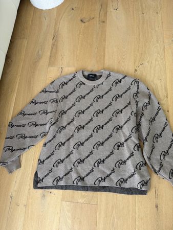 Represent Pullover beige mit Logo braun Grösse S