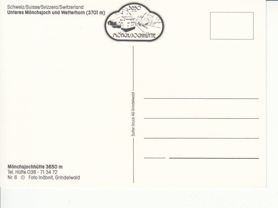 Cartoline postali: Mönchsjochhütte, unteres Mönchsjoch, um 2000 – Usato da Bürglen TG venduto da StampGraf 1
