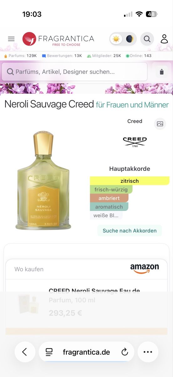 Creed Profumi & Eau de Toilette: Creed Neroli Sauvage , 2 ml – Usato da Sursee venduto da nri_sbv9 1