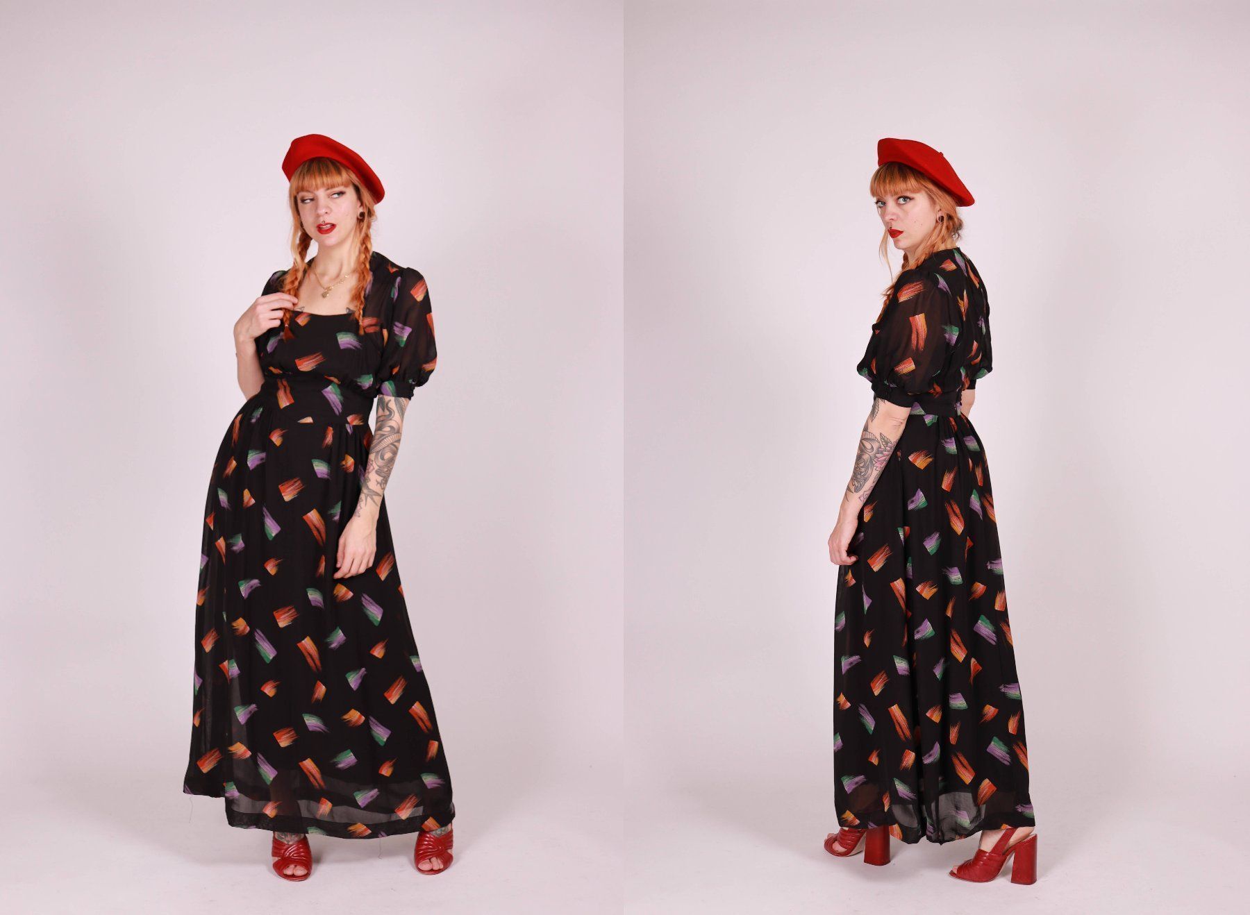 Vestiti: 1970er Maxi Kleid - Gr.S – Usato da Hombrechtikon venduto da BAZ-Vintage