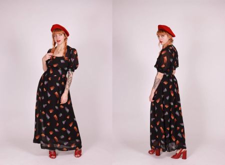 1970er Maxi Kleid - Gr.S