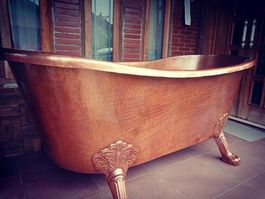 Freistehende Badewanne Kupfer Wanne Bad Becken Kupferwanne