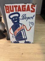 Rara insegna smaltata vintage Butagas Depot da collezione! (