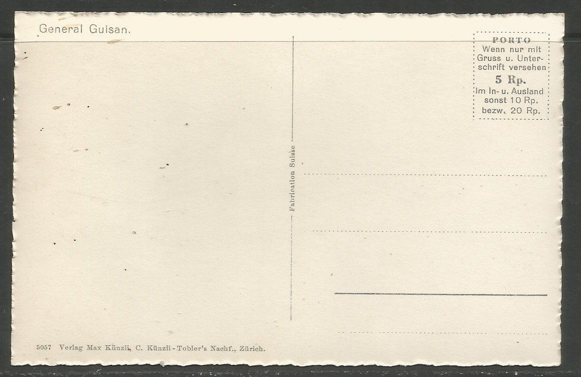 Cartoline postali: Carte P ( Le Général Guisan ) – Usato da La Russille venduto da Nono4 1
