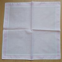 Stoff Taschentuch TAWA 90er rosa Umrandung Baumwolle