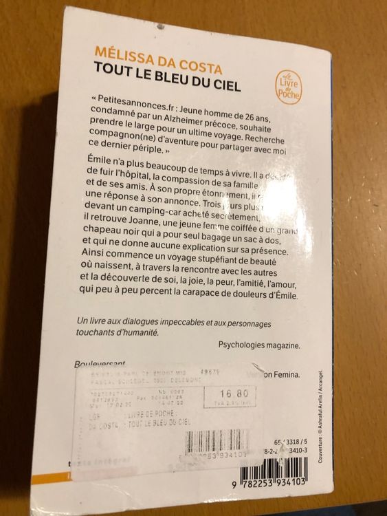 Tout le bleu du ciel Livre audio, Mélissa Da Costa