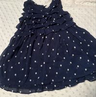 Süsses Mädchenkleid blau gepunktet Rüschen Gr. 68