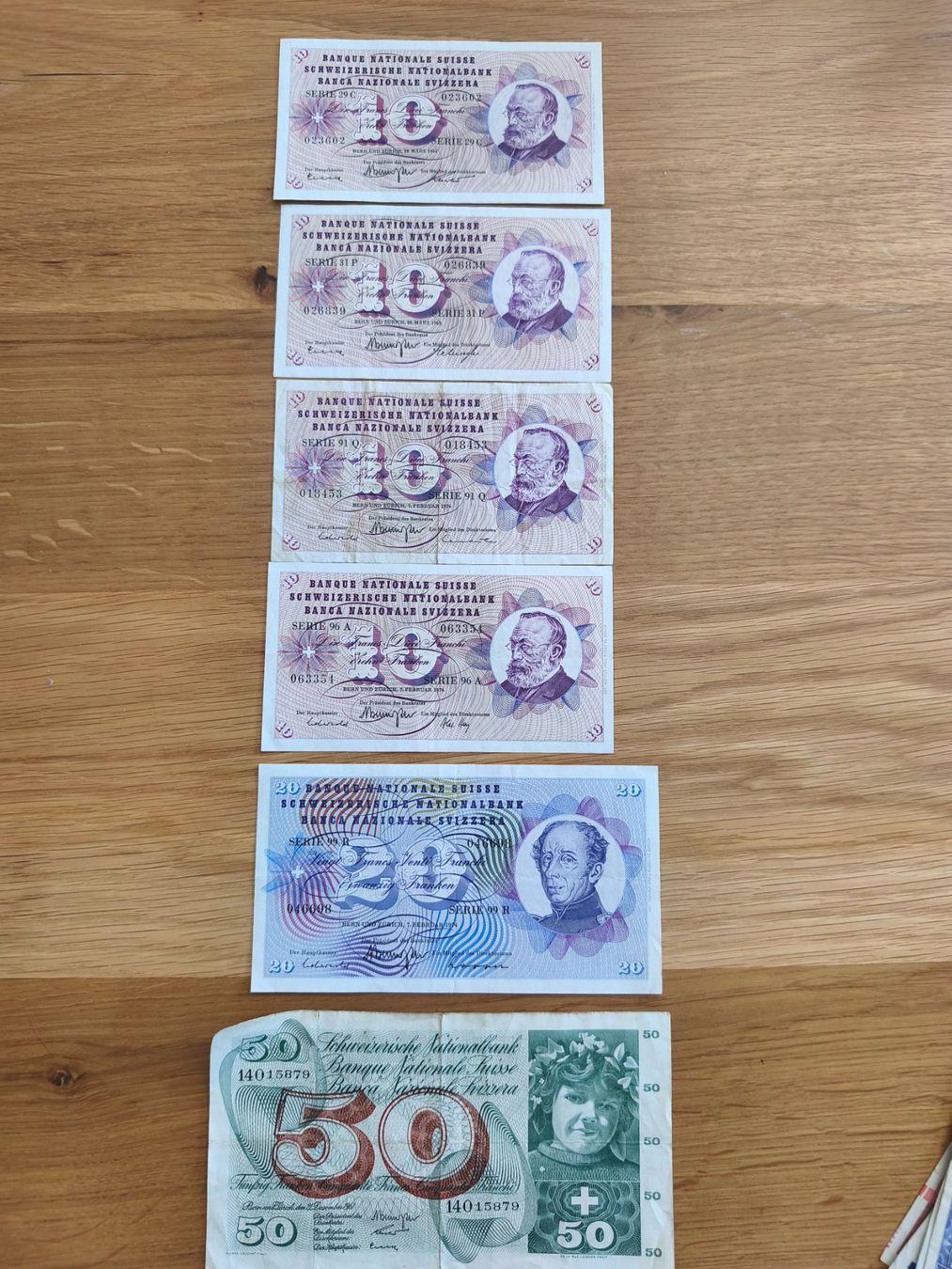 Banknoten: Schweizer Banknoten 10er, 20er, 50er – Gebraucht aus Rubigen von HEIDA_82 3