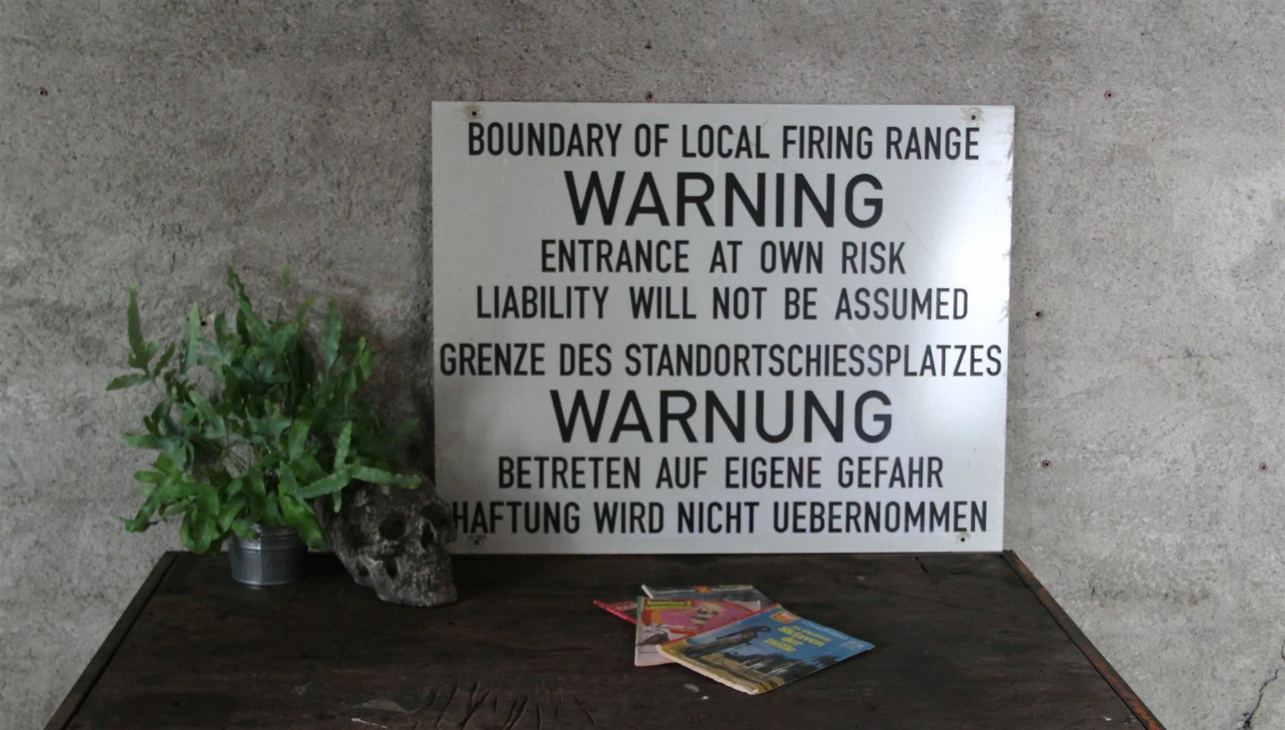 Insegne: Blechschild "Warning" 81 cm x 64 cm – Usato da Birrwil venduto da brandschatz_birrwil 3