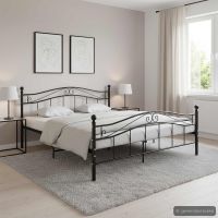 Bett Schwarz Metall 140x200 cm