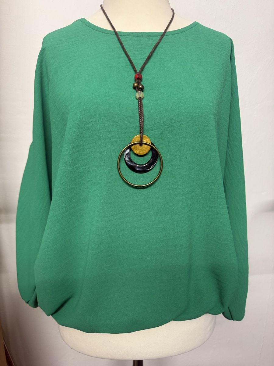 T-Shirts: Damen 3/4 Ärmel Shirt mit passende Kette grün m l – Neu und originalverpackt aus Groß-Gerau von bor_8wfb 4