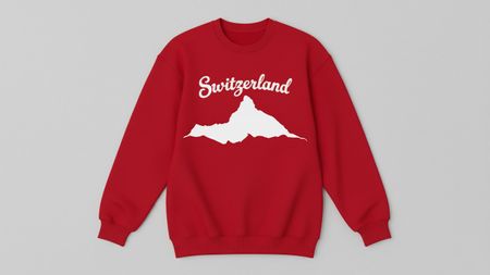 Roter Matterhorn Pullover "Switzerland" - Grösse L Top!