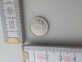 10 Cent Münze, Niederlande 1954