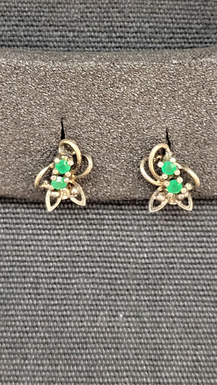 Orecchini pendenti & Orecchini a lobo: Alter Ohrschmuck mit Stern-Punze – Usato da Basel venduto da spinne02 3