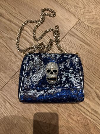 Sandra B. Sequin Skull Clutch Bag - Sparkly bag