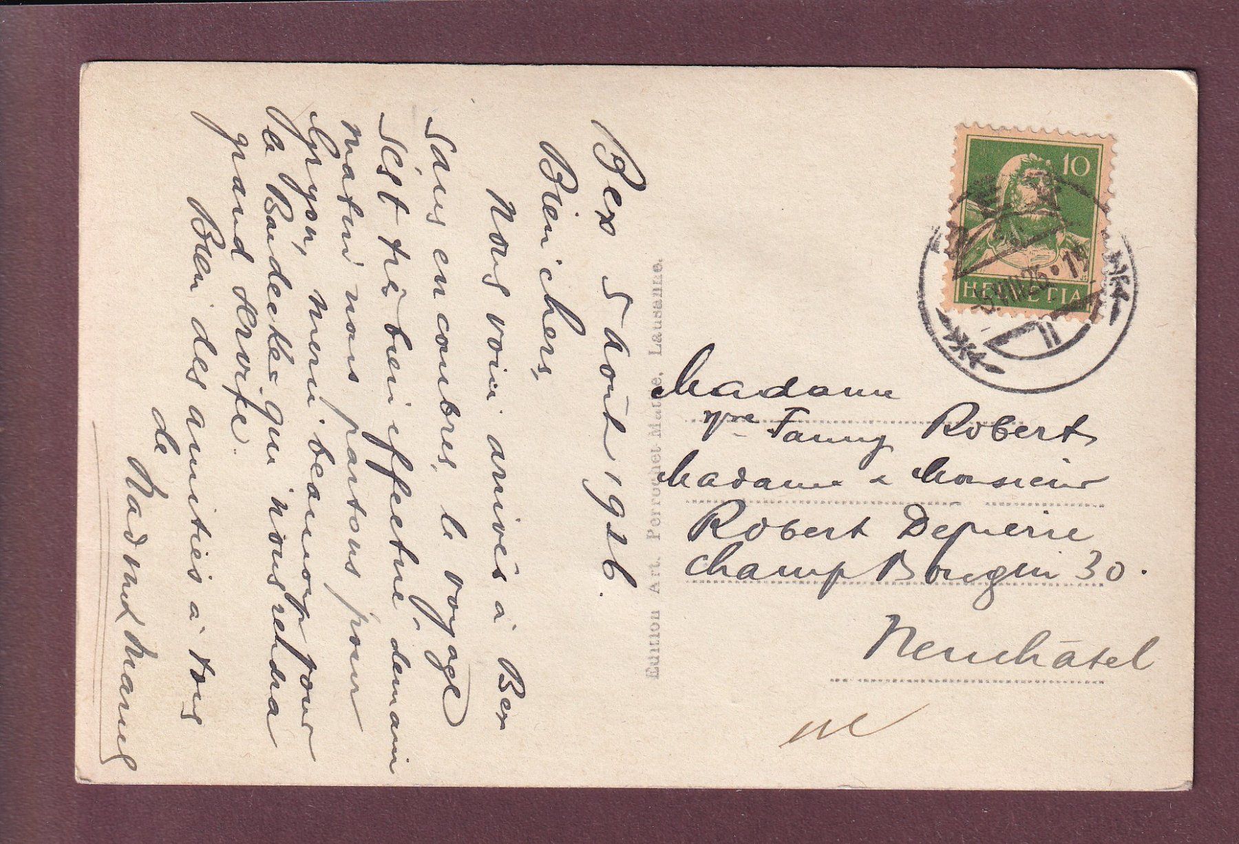 Cartoline postali: L'ARGENTINE et son miroir - 1926 – Usato da Pully venduto da nicecards 1