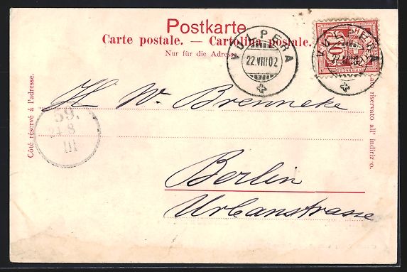 Cartoline postali: AK Vulpera, Hotel Schweizerhof, 1902 – Usato da Berlin venduto da bartko-reher 1