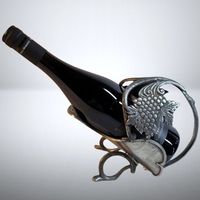 🍷 WMF Jugendstil Weinflaschenhalter 🍇 Zinn Wiege Antik✨