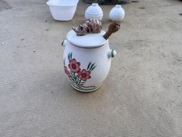 Vintage Silea Italien Honigtopf mit Igel – Keramik fli