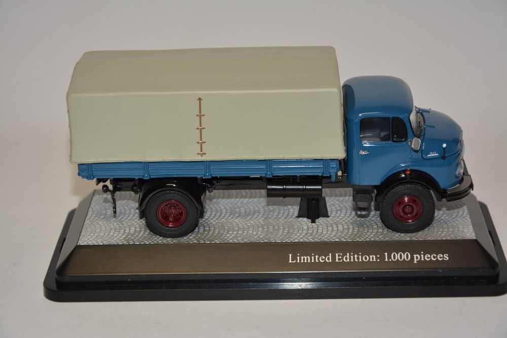 Modèle Réduit 1/43 Mercedes-Benz L911 1963 Plateau Bâché Dachser - Série Limitée 500 Pièces