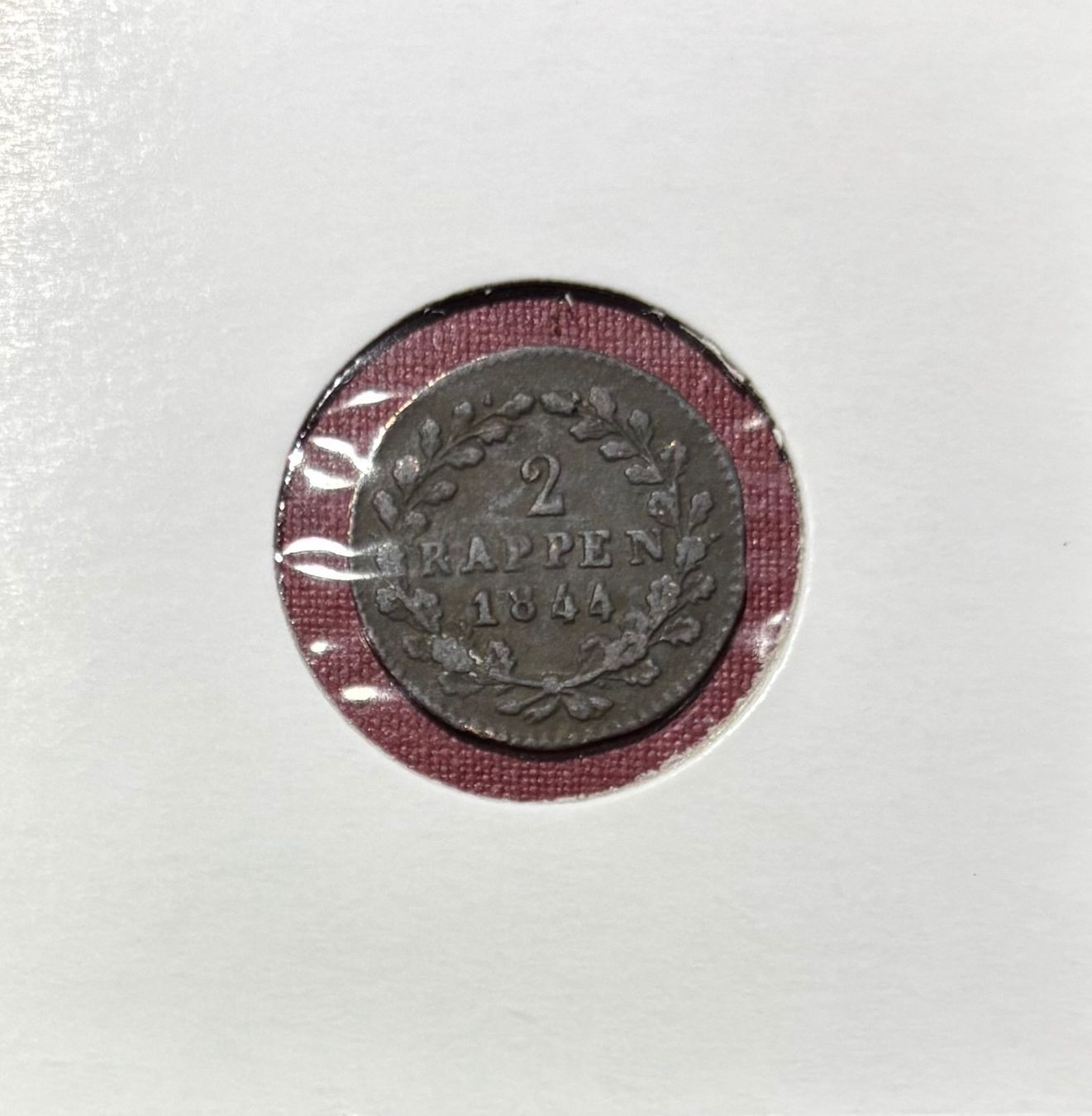 Tutti le monete: Kanton Schwyz 2 Rappen 1844 – Usato da Speicher venduto da CH-Schatzkammer 3