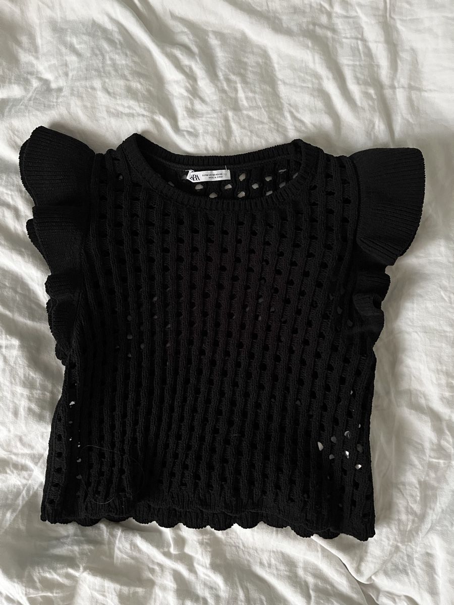 Zara Maglioni & Felpe: Strickoberteil schwarz mit Rüschen – Nuovo (secondo la descrizione) da Rombach venduto da sar_8wqy 1