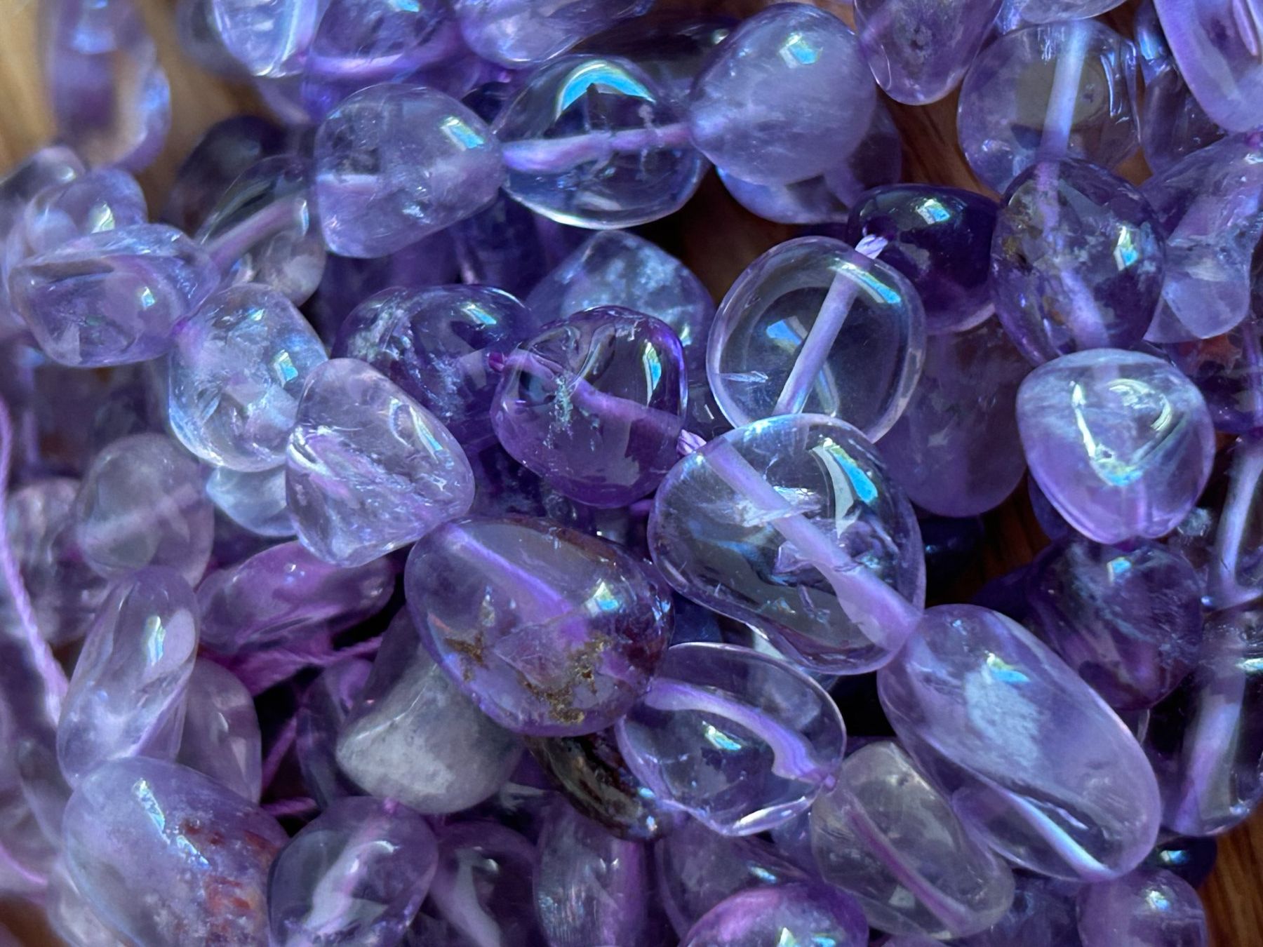 Pietre preziose: Strang echte light Amethyst Nuggets 8-10 mm – Nuovo e nell'imballaggio originale da Niederrohrdorf venduto da Ytobi 1
