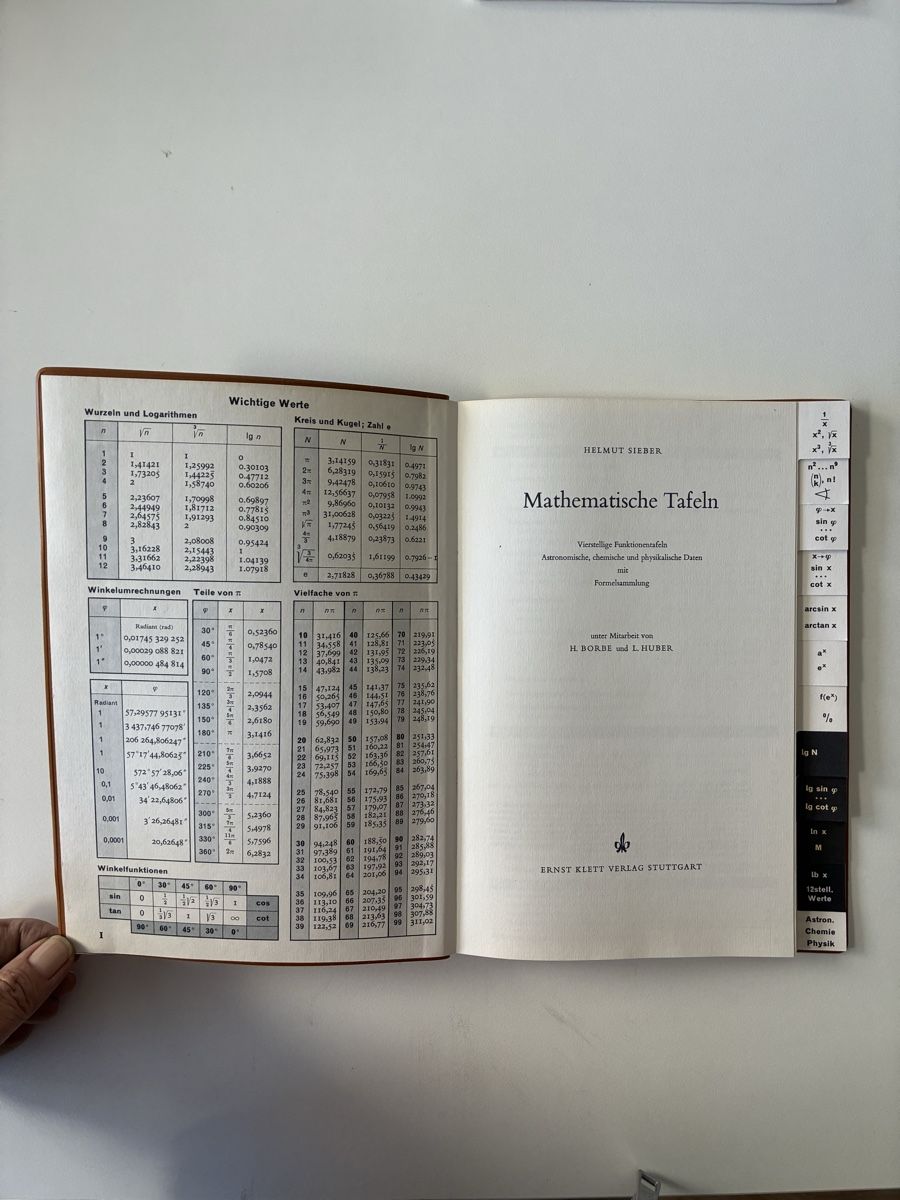Livres: Mathematische Tafeln - Sieber – D'occasion à Chur par Knokno199 1