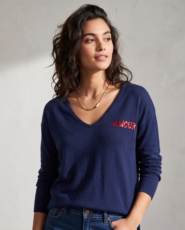 Grace & Mila pull marine — très bon état — taille M/L