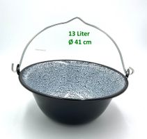 Gulaschkessel 13 Liter  emailliert Fondue Kessel
