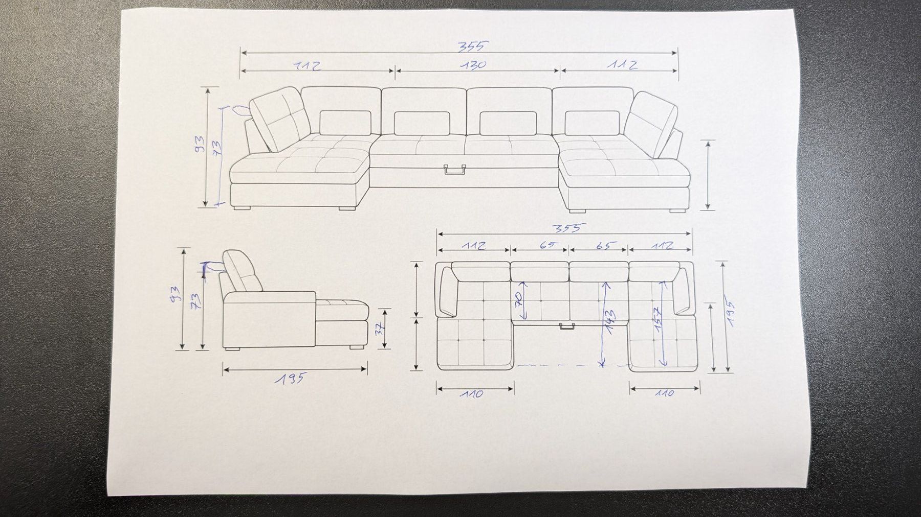 Divani: Wohnlandschaft - Sofa mit Auszug, anthrazit, ab Fr. 1.- – Usato da Adliswil venduto da Ray3 9