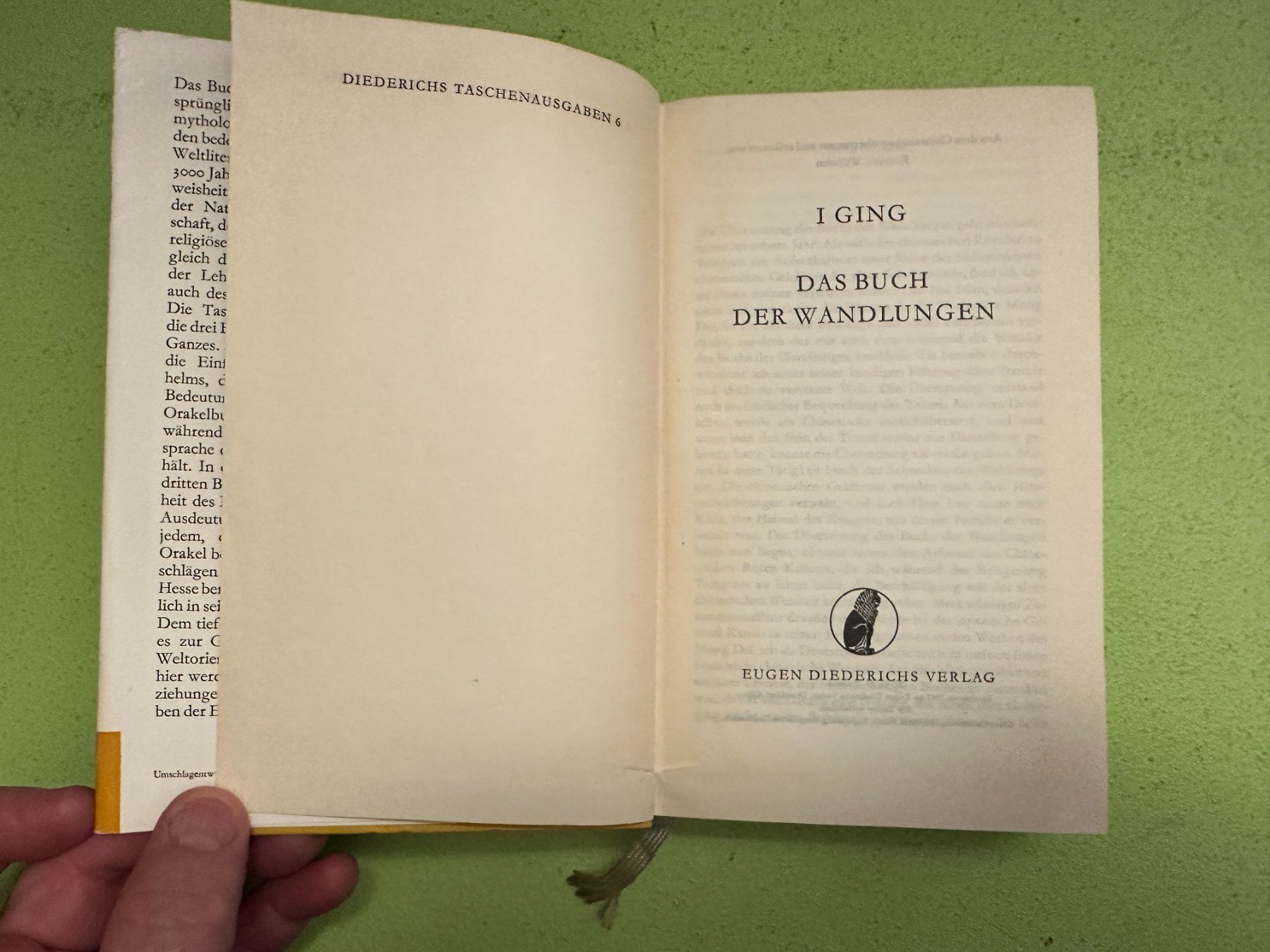 Libri: I Ging. Das Buch der Wandlungen. – Usato da Zürich venduto da allp 2