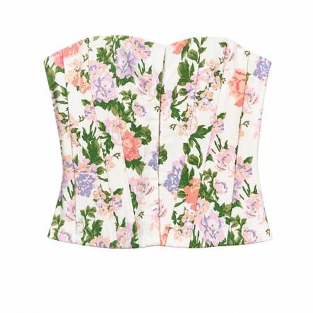Zara Corsagen Top Blumenmuster XS | Neu