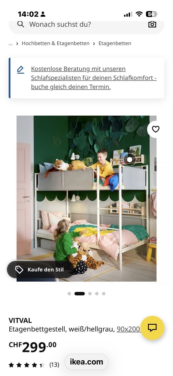 Betten: VITVAL Etagenbett Gestell weiss/hellgrau 90x200cm – Gebraucht aus Winkel von Olirickli05 2
