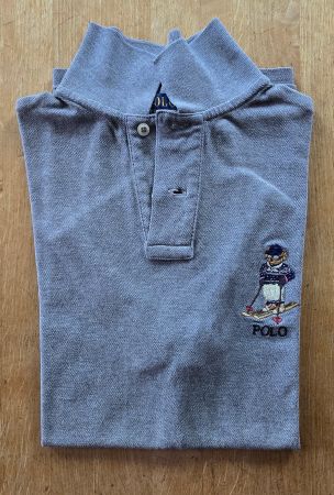 Polo-Bär Skifahrer, Polo Ralph Lauren Poloshirt, grau S
