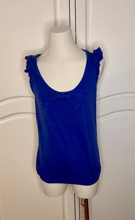 Blaue Top mitt Schleife s/m