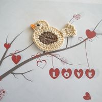 1 Stück Vogel Spatz (L) gehäkelt , crochet, uncinetto 783