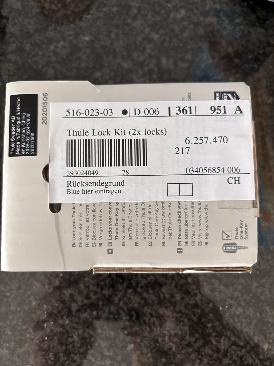 Pezzi di ricambio: Thule chariot lock kit / schloss  – Nuovo e nell'imballaggio originale da Muri b. Bern venduto da YSA 1