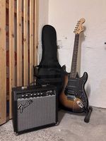 E-Gitarre inkl. Verstärker, Ständer und Tasche