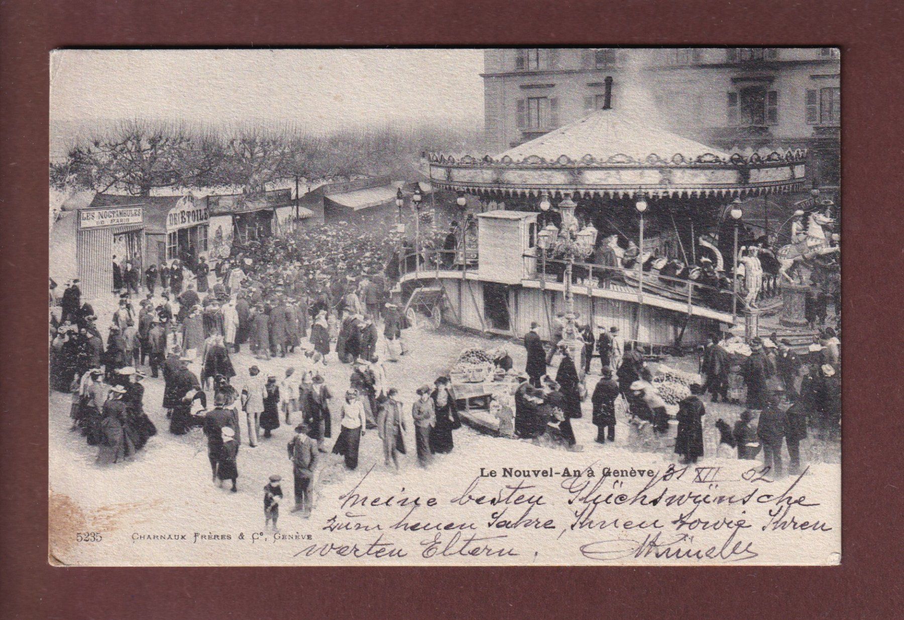 Cartoline postali: Le nouvel an à GENEVE - 1902 – Usato da Pully venduto da nicecards