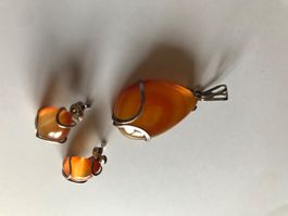 Pendentif et boucles d'oreilles en argent, Vintage