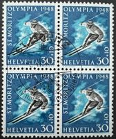 1948 4er Olymp. Spiele St. Moritz sauber ⦿ SBK 55.- günstig